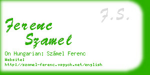 ferenc szamel business card