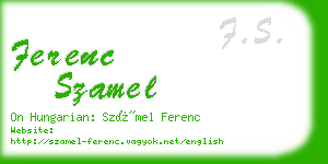 ferenc szamel business card